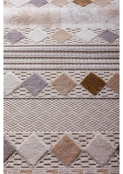 Enti Bonn 8807 Bej Oval Iskandinav Halı Salon Halısı Kesme Halı Yolluk modelleri