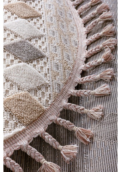 Enti Bonn 8807 Bej Oval Iskandinav Halı Salon Halısı Kesme Halı Yolluk fırsatları