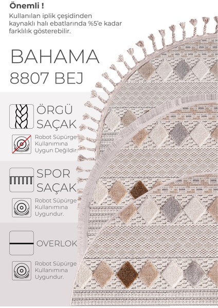 Enti Bonn 8807 Bej Oval Iskandinav Halı Salon Halısı Kesme Halı Yolluk indirimleri