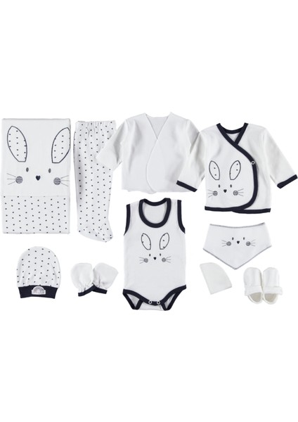 10 Lu Kulaklı Rabbit Lüx Set Zıbın Seti Hastane Çıkışı %100 Pamuklu modelleri