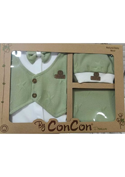 5 Li Organik Lüx Smokin Hastane Çıkışı Zıbın Seti Kaliteli Lüks Set Kutulu Olarak Gönderilecketir,