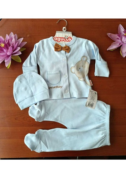 3 Lü Bebek Zıbın Seti Hastane Çıkışı Pamuklu Kaliteli Yumuşacık Lüks Set modelleri