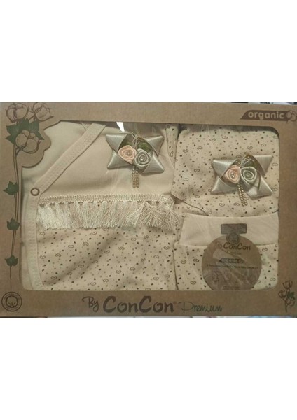 Organik Gül Aksesuarlı 5'li Zıbın Seti