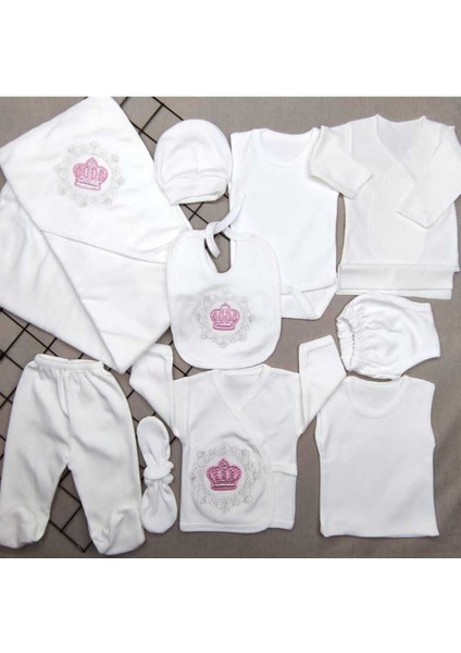 Bebe Nakışlı Taşlı 11PARCA Yeni Doğan Hastane Cıkışı Zıbın Set