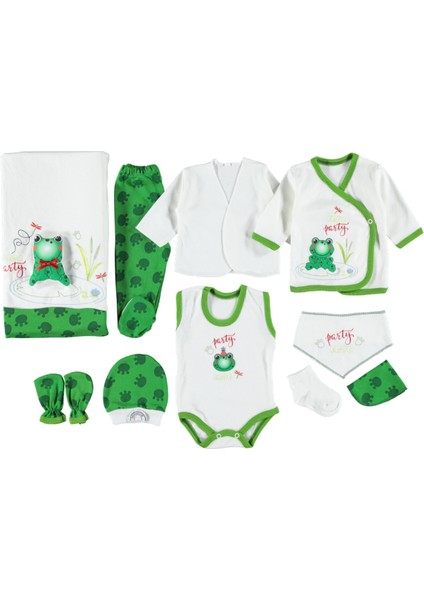 Kurbağa Figürlü 10'lu Zıbın Seti Hastane Çıkışı %100 Pamuklu modelleri