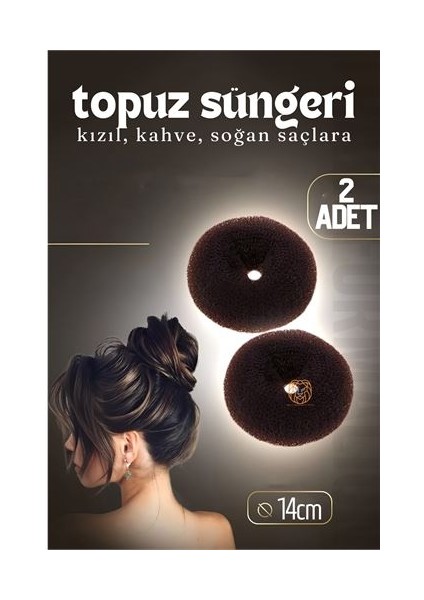 Turk Kahve Saç Topuz Süngeri 2 Adet 14 cm Çap 6 cm Kalınlık