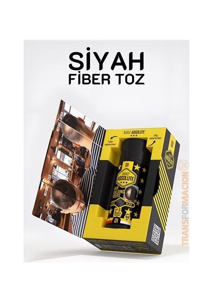 Turk Saç Dolgunlaştırıcı Fiber Topik Toz Siyah 50 Gram