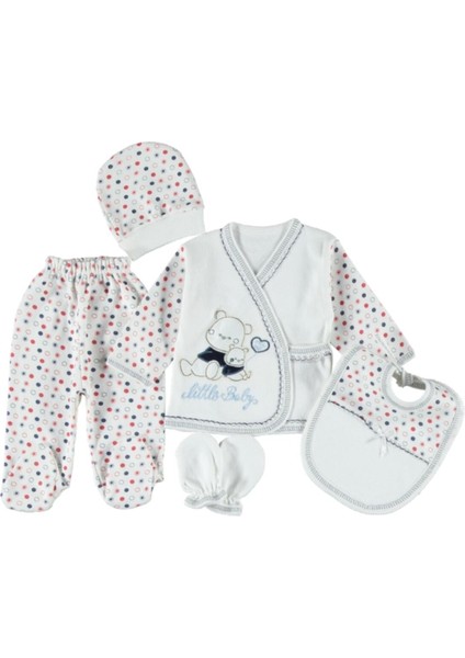 Tanem Bebe Yavrulu Ayı Nakışlı 5'li Zıbın Seti