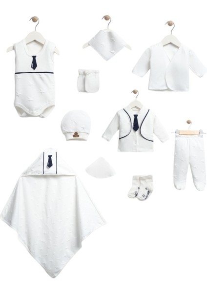 10 Lu Organik Suit Kravatlı Lüx Hastane Çıkışı Zıbın Seti fiyatları