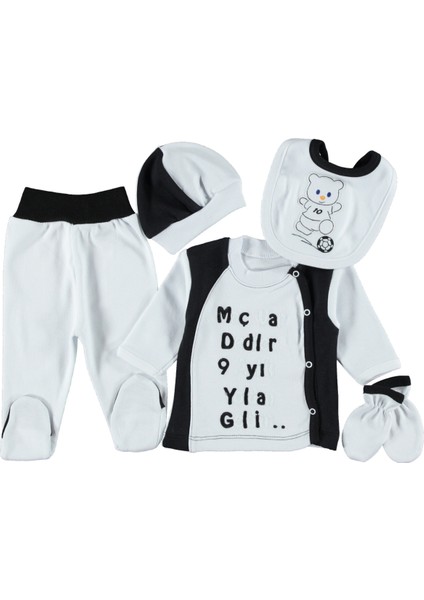 Kutulu Taraftar Nakışlı 5 Li Zıbın Seti Hastane Çıkışı 0-3 Ay Pamuklu (Hediye Paketli) modelleri