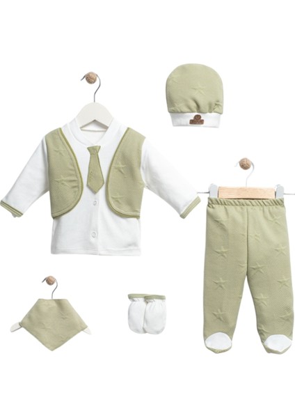 Organik 5 Li Zıbın Seti Hastane Çıkışı (Lüks Organik Ağız Mendili Hediyeli)