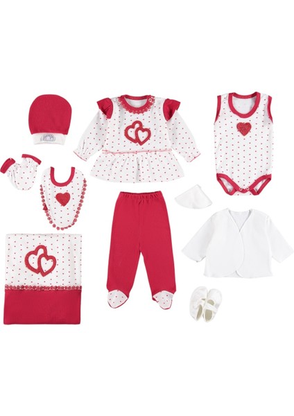 0-3 Ay 10 Lu Ikiz Kalpli Fistolu Lüx Set Kız Hastane Çıkışı Zıbın Seti