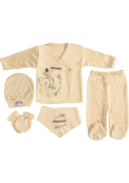 Organik 5li Zıbın Seti Hastane Çıkışı 0-3 Ay (Organik Ağız Mendili Hediyeli) modelleri