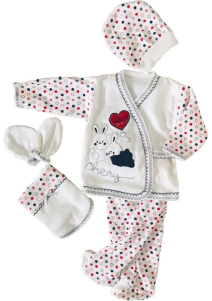 5li Hastane Çıkışı Yenidoğan Zıbın Seti %100 Pamuk