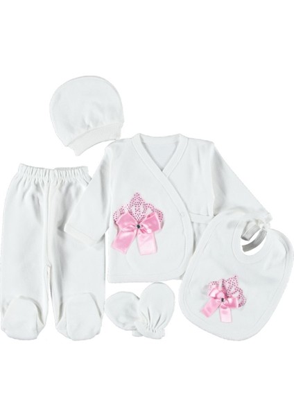 Taç Fiyonk Baskılı 5'li Kız Zıbın Seti modelleri