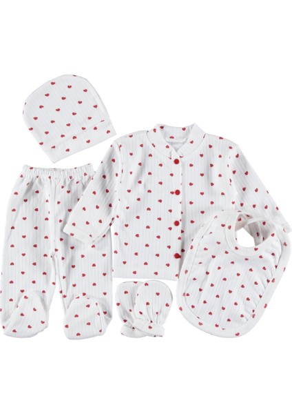 0-3 Aylık 5 Li Zıbın Seti Hastane Çıkış Seti %100 Pamuklu