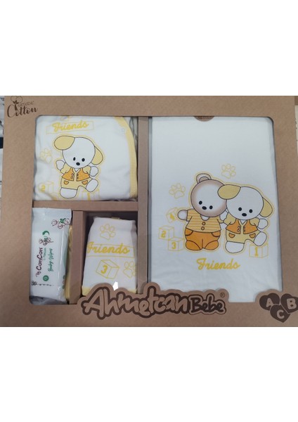 Arkadas Ayıcıklar Nakışlı 10'lu Zıbın Seti Hastane Çıkışı fiyatları