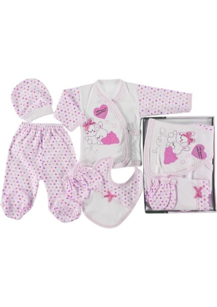 %100 Pamuk 5'li Pembe Kız Bebek Hastane Çıkışı Yenidoğan Zıbın Set fiyatları