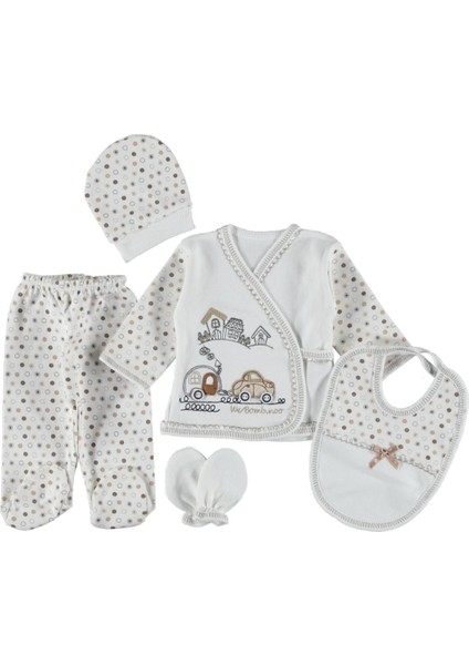 Araba Nakışlı Erkek 5'li Zıbın Seti fiyatları