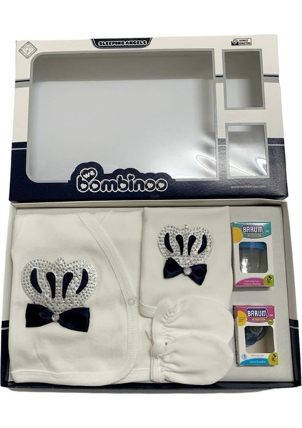 Bebe Erkek Taşlı Emzik 7 Li Hastane Cıkışı Yeni Doğan Zıbın Set