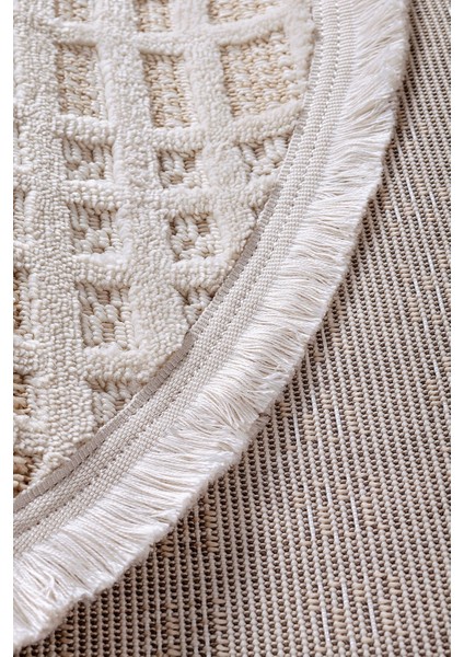 Enti Bonn 8809 Bej Oval Iskandinav Halı Salon Halısı Kesme Halı Yolluk fırsatları