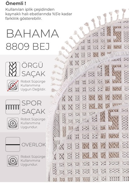 Enti Bonn 8809 Bej Oval Iskandinav Halı Salon Halısı Kesme Halı Yolluk indirimleri