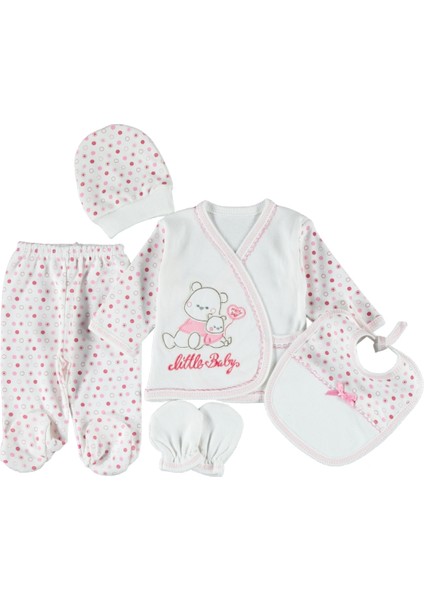 0-3 Aylık 5 Li Yavrulu Ayı Nakışlı Zıbın Seti Hastane Çıkış Seti %100 Pamuklu fiyatları