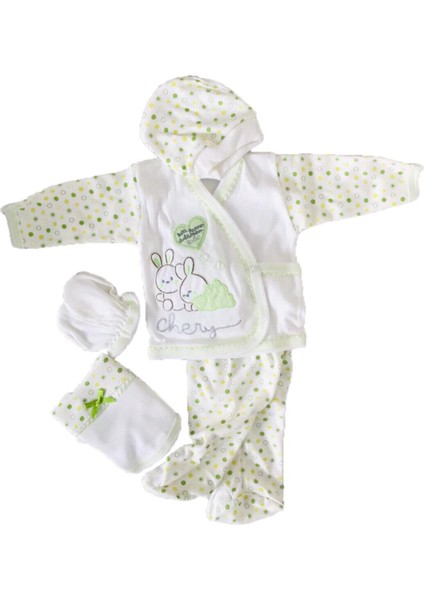 5li Hastane Çıkışı Yenidoğan Zıbın Seti %100 Pamuk