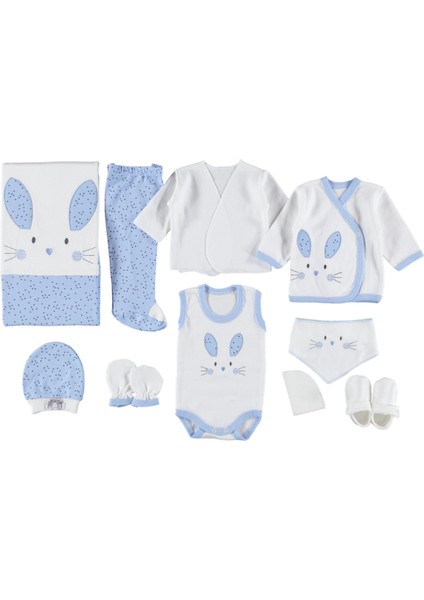 10 Lu Kulaklı Rabbit Lüx Set Zıbın Seti Hastane Çıkışı %100 Pamuklu