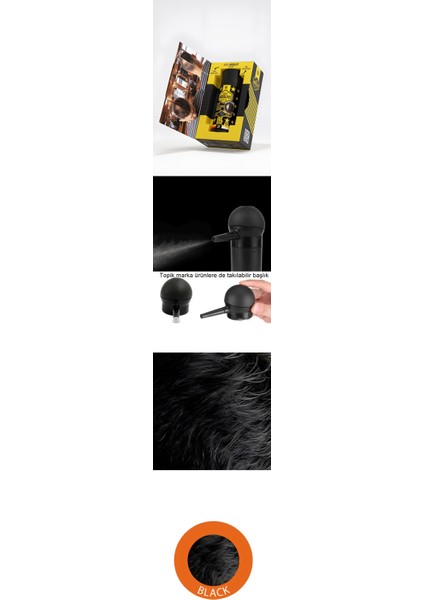 Turk Aplikatörlü Saç Dolgunlaştırıcı Fiber Topik Toz Siyah 50 Gram fiyatları