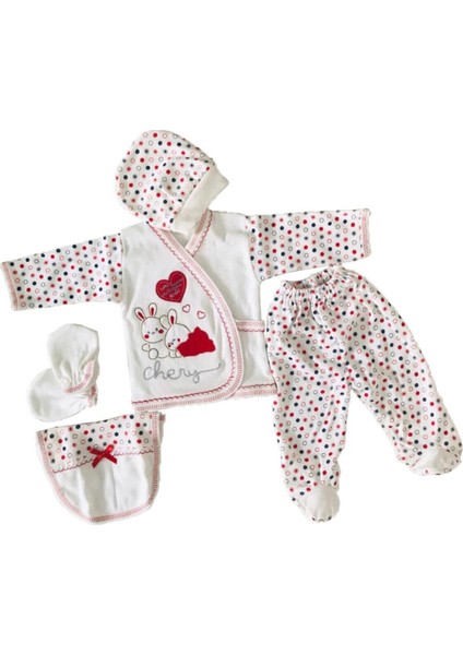 5li Hastane Çıkışı Yenidoğan Zıbın Seti %100 Pamuk