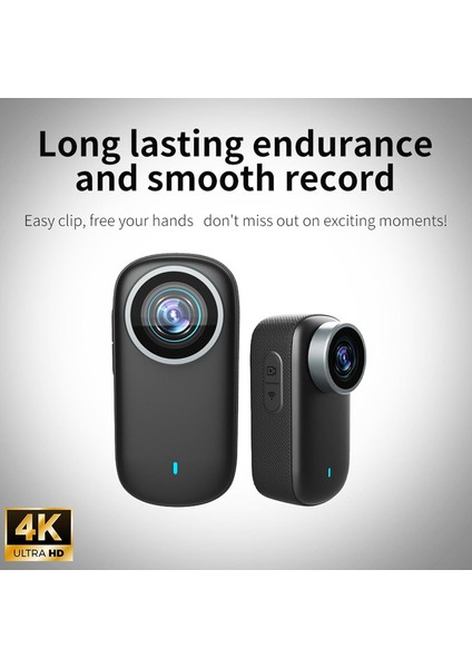 Ekranlı 4K Aksiyon Kamerası Ultra Hd Video Kaydı 180° Lens Dönüşü Bataryalı Aksiyon Kamerası