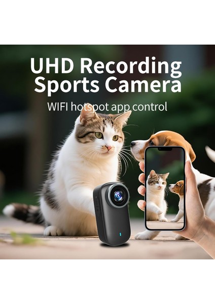 Ekranlı 4K Aksiyon Kamerası Ultra Hd Video Kaydı 180° Lens Dönüşü Bataryalı Aksiyon Kamerası indirimleri