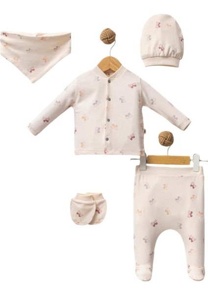 Organik Kelebek Baskı Bebek 5’li Set Takım 0-3 Ay Zıbın Seti Hastane Çıkışı fiyatları