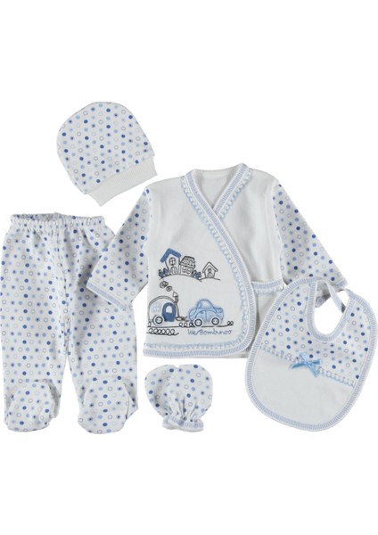 0-3 Aylık 5 Li Arabalı Zıbın Seti Hastane Çıkış Seti %100 Pamuklu fiyatları
