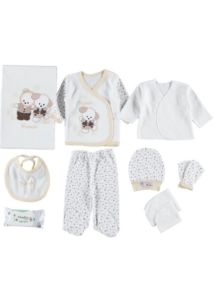 Arkadas Ayıcıklar Nakışlı 10'lu Zıbın Seti