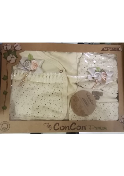 Organik Aslan Nakışlı 5'li Zıbın Seti Hastane Çıkışı fiyatları