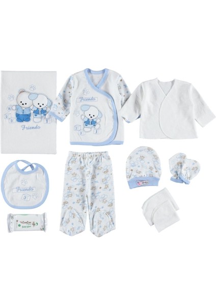 Arkadas Ayıcıklar Nakışlı 10'lu Zıbın Seti fiyatları