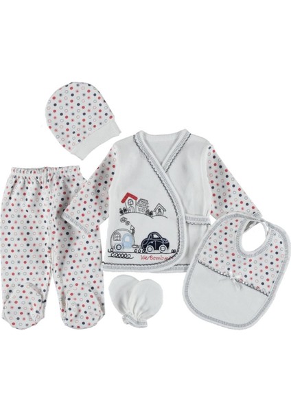 Araba Nakışlı Erkek 5'li Zıbın Seti fiyatları