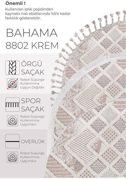 Enti Bonn 8802 Krem Oval Iskandinav Halı Salon Halısı Kesme Halı Yolluk indirimleri