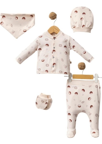 Organik Coconut Baskı 5’li Set Takım 0-3 Ay Zıbın Seti Hastane Çıkışı fiyatları