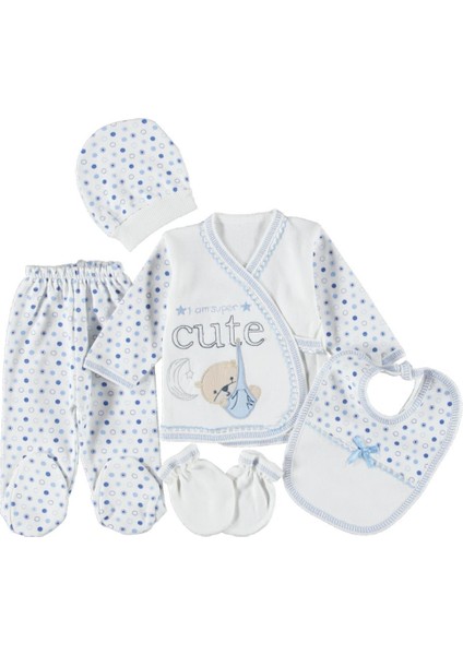 Penye Cute Ayıcık Nakışlı 5'li Zıbın Seti modelleri