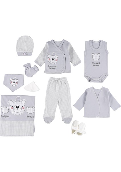 10 Lu Şapkalı Ayı Lüx Zıbın Seti Hastane Çıkışı %100 Pamuklu fiyatları