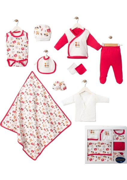 Baskılı 10'lu Zıbın Seti 1/3 Ay,bebek Zıbın Seti,hastane Çıkış Seti Lüks Set