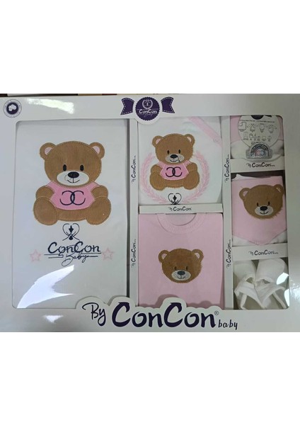 Ayıcık Nakışlı 10'lu Zıbın Seti Hastane Çıkışı %100 Pamuklu modelleri