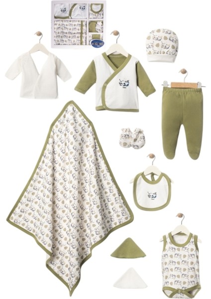 Baskılı 10'lu Zıbın Seti 1/3 Ay,bebek Zıbın Seti,hastane Çıkış Seti Lüks Set