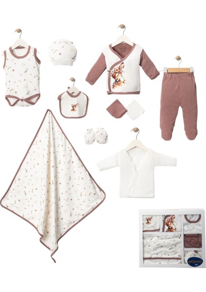 Baskılı 10'lu Zıbın Seti 1/3 Ay,bebek Zıbın Seti,hastane Çıkış Seti Lüks Set
