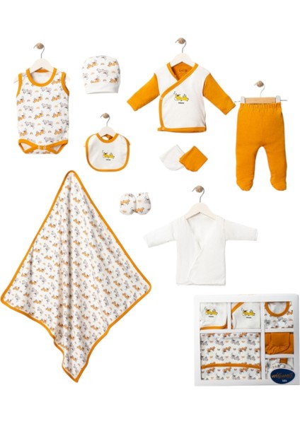 Baskılı 10'lu Zıbın Seti 1/3 Ay,bebek Zıbın Seti,hastane Çıkış Seti Lüks Set