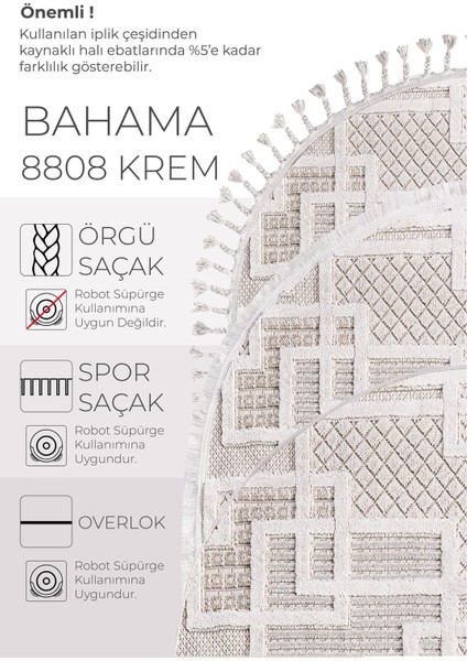 Enti Bonn 8808 Krem Oval Iskandinav Halı Salon Halısı Kesme Halı Yolluk indirimleri