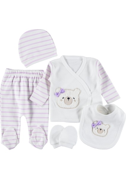 Kız Çizgili Ayıcık 5 Li Zıbın Seti 1/3 Ay